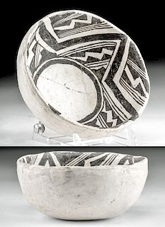 Anasazi Tularosa Black on White Pottery Bowl