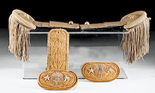 19th C. Mexican Epaulettes & Regimental Discs