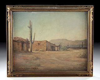 Framed Valentine Morse Southwest Landscape - 1920s