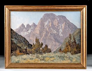 Framed Bill Freeman Painting "Mt. Moran" 1960s