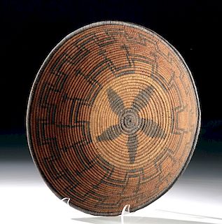 19th C. Native American Apache Basket Tray, ex-Museum