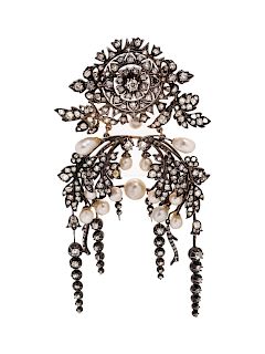 Victorian, Pearl and Diamond Brooch