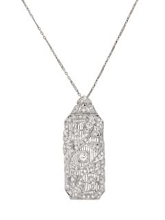 Art Deco, Diamond Pendant/Brooch