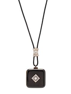 Cartier, Gough & Co., Edwardian, Diamond and Enamel Locket Pendant