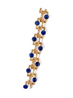 Lapis Lazuli and Diamond Bracelet
