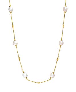 Judith Ripka, Cultured Baroque Pearl and Diamond Necklace