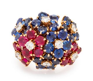 Van Cleef & Arpels, Sapphire, Ruby and Diamond Ring 
