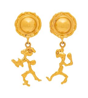 Jean Mahie, Gold Earrings