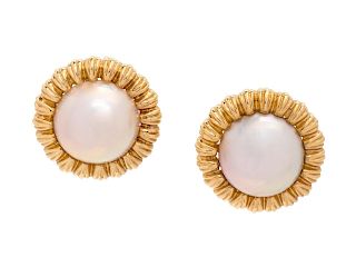 Tiffany & Co., Cultured Mabe Pearl Earclips