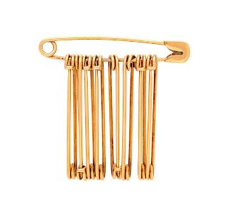 Tiffany & Co., Gold Safety Pin Brooch
