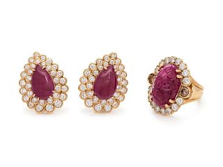 Collection of Ruby, Colored Diamond and Diamond Jewelry
