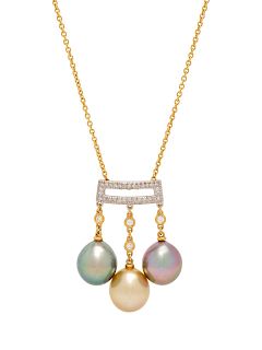 Cultured Pearl and Diamond Necklace
