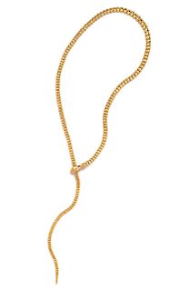 Tiffany & Co., Elsa Peretti, Gold Snake Lariat Necklace