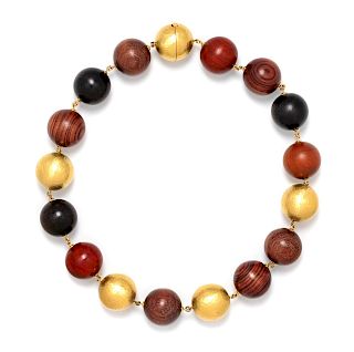 Tiffany & Co., Paloma Picasso, Gold and Wood Bead Necklace