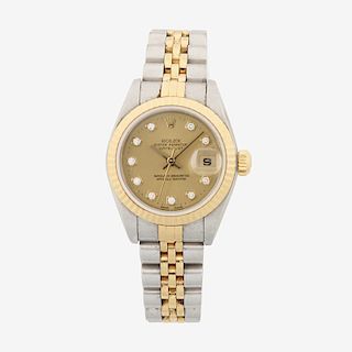 LADY'S ROLEX OYSTER PERPETUAL DATEJUST CHRONOMETER WATCH