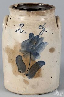New Jersey stoneware crock, 19th c., impressed Union Pottery Newark N.J., 11 1/2'' h.