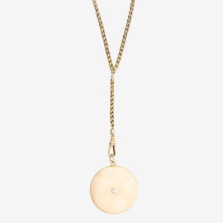 EARLY 20TH C. YELLOW GOLD LOCKET NECKLACE
