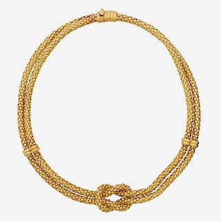 YELLOW GOLD KNOT NECKLACE