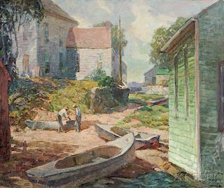 Will S. Taylor (American, 1882-1968)      Fishing Village Scene.