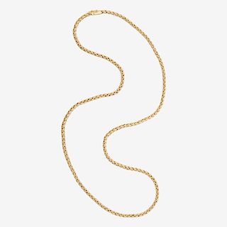 TIFFANY & CO. YELLOW GOLD WHEAT LINK CHAIN NECKLACE