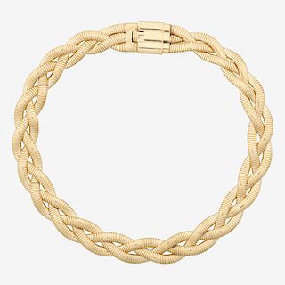 FOSTNER BRAIDED YELLOW GOLD NECKLACE