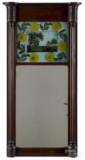 Sheraton cherry mirror, 19th c., 29'' x 13 1/4''.