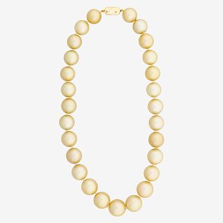 GOLDEN CULTURED PEARL NECKLACE