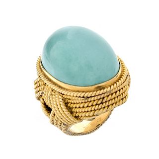 1960s Turquoise and 14K Ring