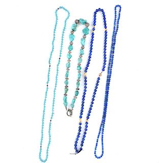 Lapis and Turquoise Bead Necklaces