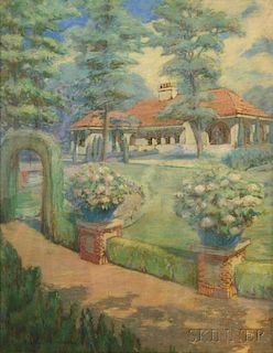 Albert Sheldon Pennoyer (American, 1888-1957)      Formal Garden and Residence.