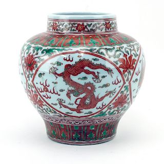 Chinese Doucai Style Porcelain Vase