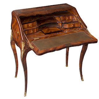 Antique Inlaid Marquetry Wooden Desk