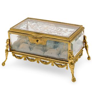 Victorian Dore Bronze Jewelry Box