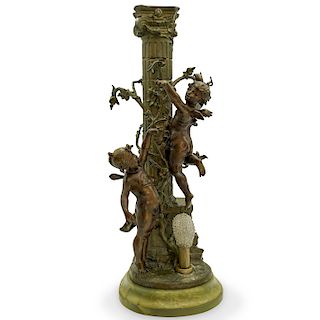 Ernest Justin Ferrand (French, 1846-1932) Bronze Lamp