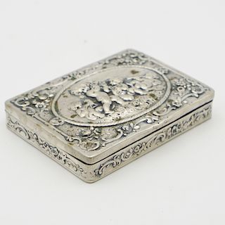Antique 800 Silver Repousse Box