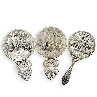 (3 Pc) Sterling Silver Vanity Mirrors