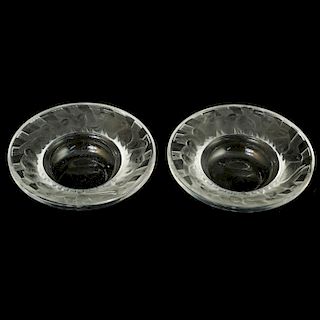 (2 Pc) Lalique "Irene" Crystal Dishes