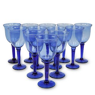 (11 Pc) Crystal Cobalt Blue Glasses