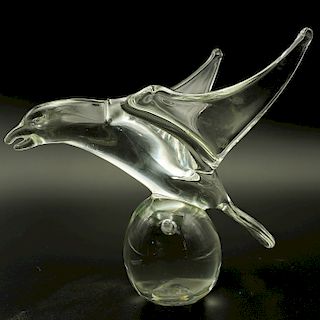 Signed Murano Glass Bird Sculpture
