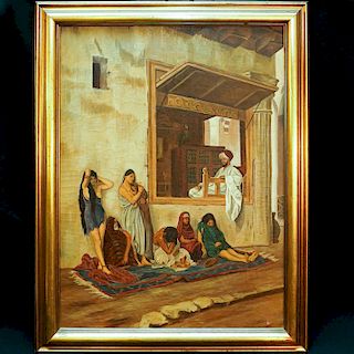 Orientalist Scene Oil On Cavas Painting