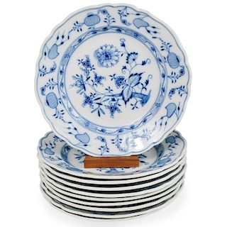 (10 Pc) Meissen "Onion" Porcelain Plates