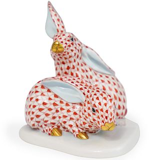 Herend Porcelain Double Fishnet Rabbit