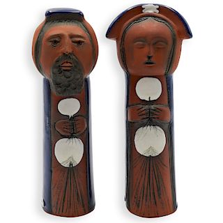 Ceramic Virgin Mary and Joseph Figurines