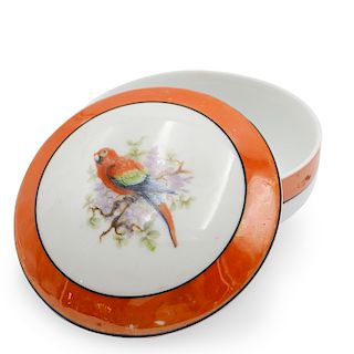 German Porcelain Parrot Box
