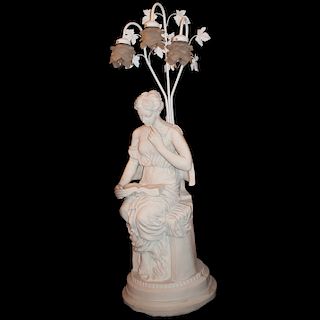 Figural Composite Statue Lamp