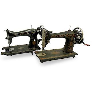 (2 Pc) Collection Of Singer Sewing Machines