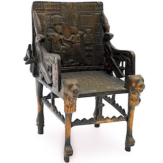 Bronze Egyptian Motif Miniature Chair