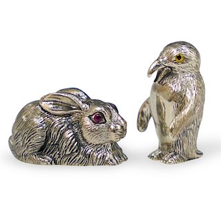 (2 Pc) Sterling Silver Miniature Figurines