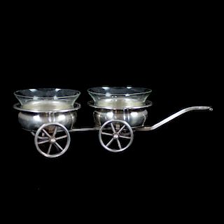 F.B. Rogers Silverplated Rolling Condiment Server