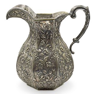 Silver Plated Repousse Pitcher